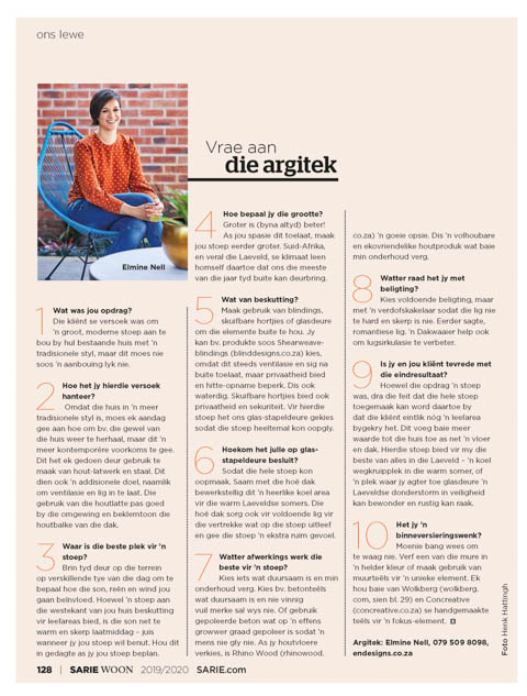 ENDesigns - Sarie Magazine November 2019